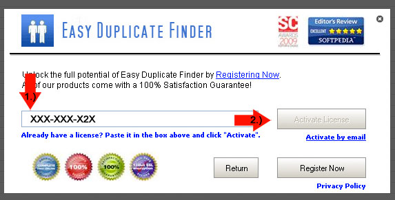 easy duplicate finder license
